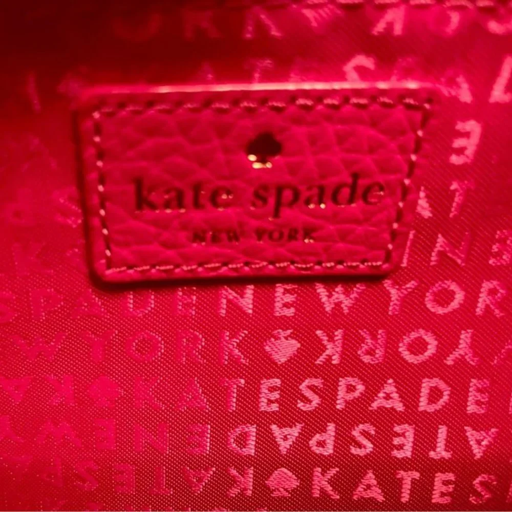 kate spade Hot Pink Pebbled Leather Satchel with Gold Hardware